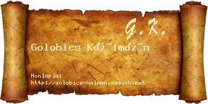 Golobics Kálmán névjegykártya