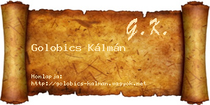Golobics Kálmán névjegykártya