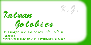 kalman golobics business card